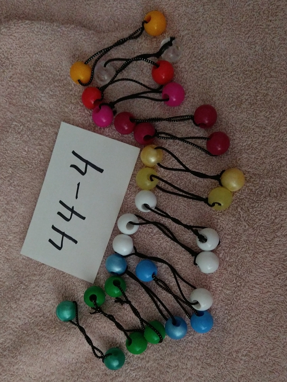 Kids Colorful Bead Elastic Hair Ties - Multi-Color